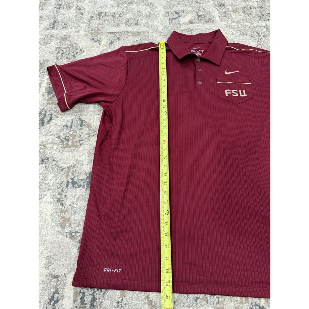 Nike‎ Dri-Fit Florida State University Striped NCAA Football Polo Shirt Men's XL